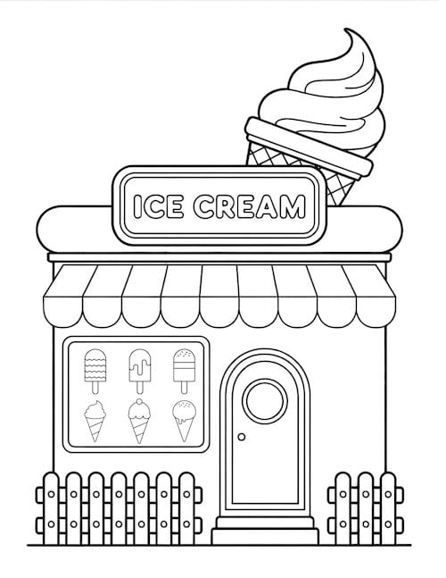 Ice cream shop building