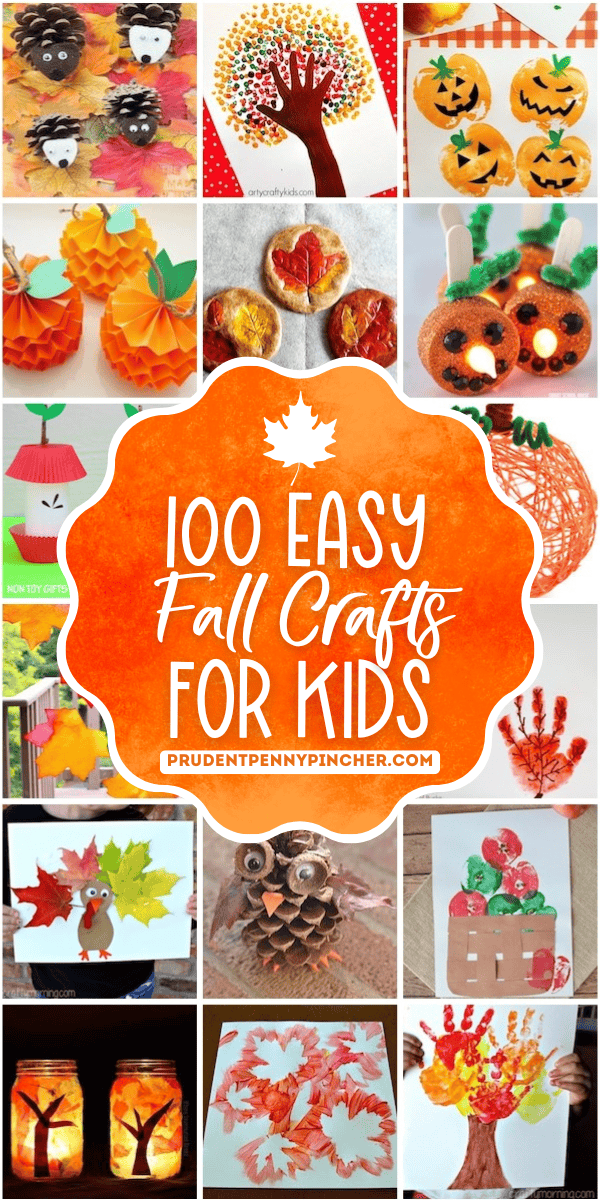 collage of Fall Crafts for Kids of all ages.
