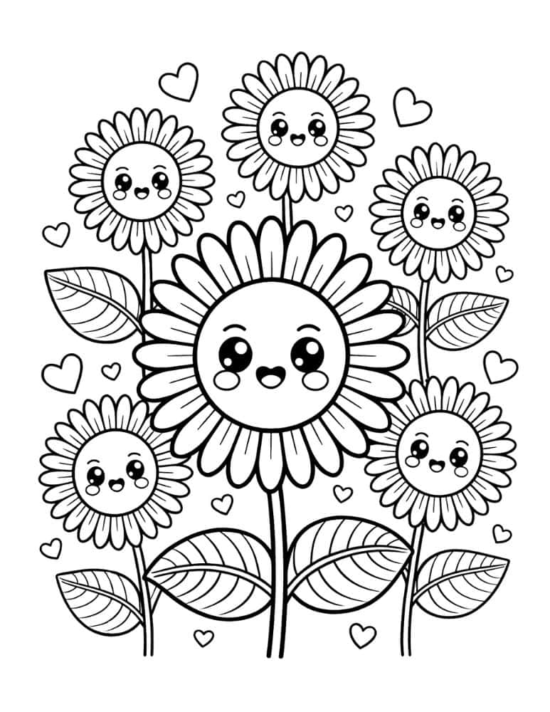 Cute sunflower family