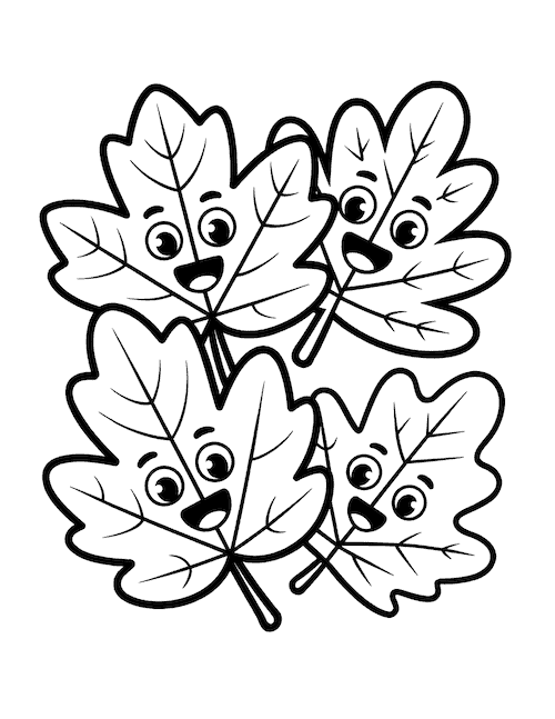 Cartoon maple leaves