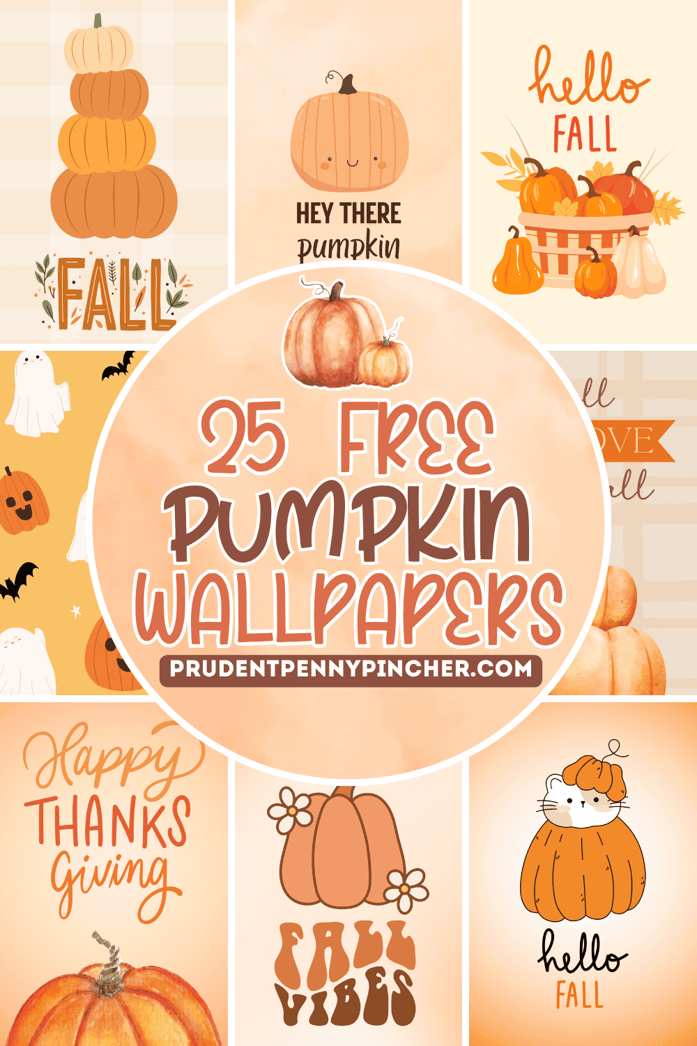 collage of pumpkin wallpapers for the phone