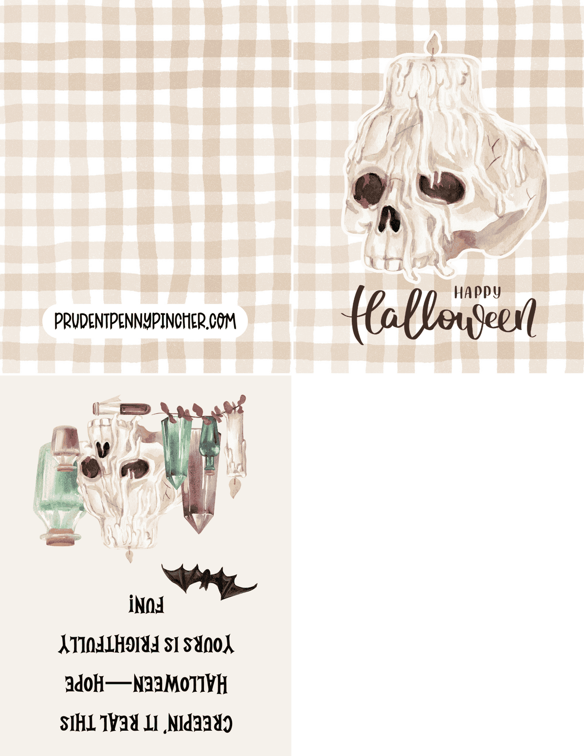 skull candle Halloween card.