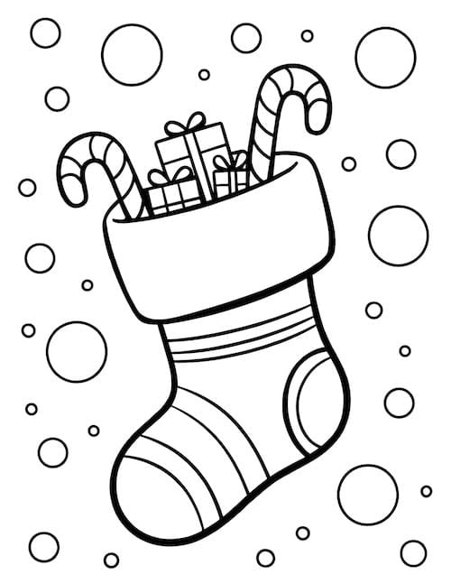 Stuffed stocking with presents