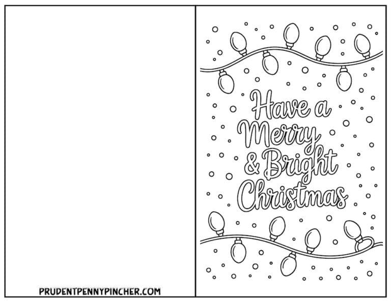Free Printable Christmas Cards for Kids to Color - Prudent Penny Pincher