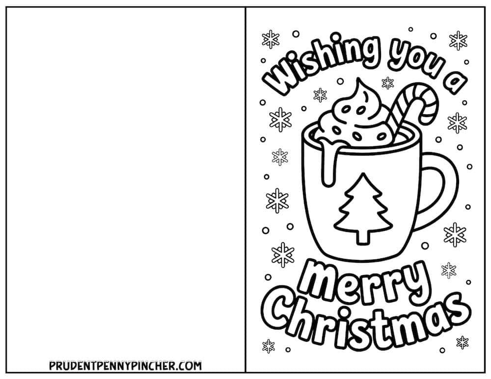 Hot cocoa mug with whipped cream and candy cane
