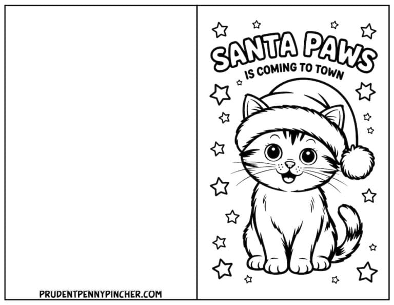 Free Printable Christmas Cards for Kids to Color - Prudent Penny Pincher
