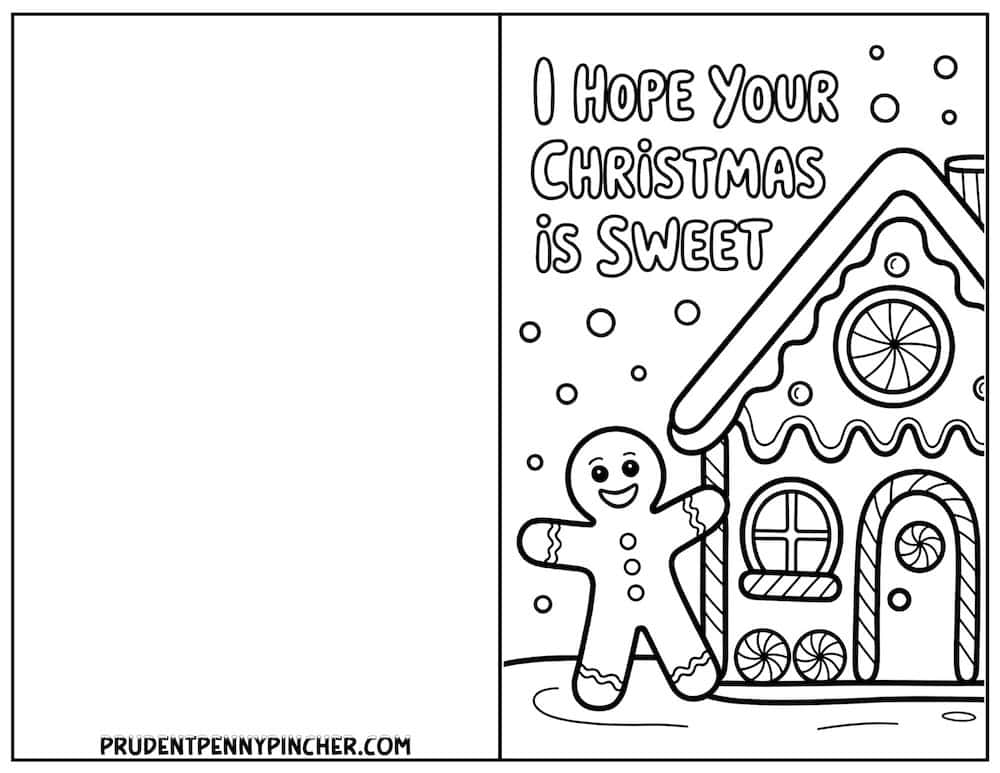 Gingerbread house with waving Gingerbread cookie