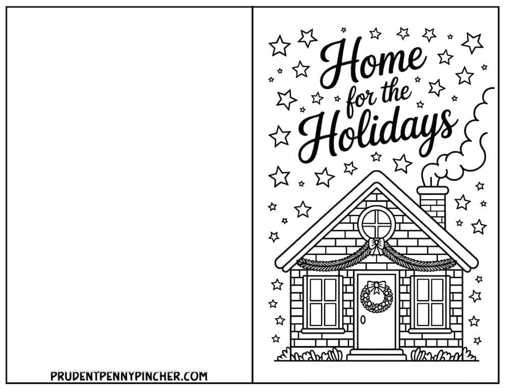 Home for the Holidays cozy house with wreath