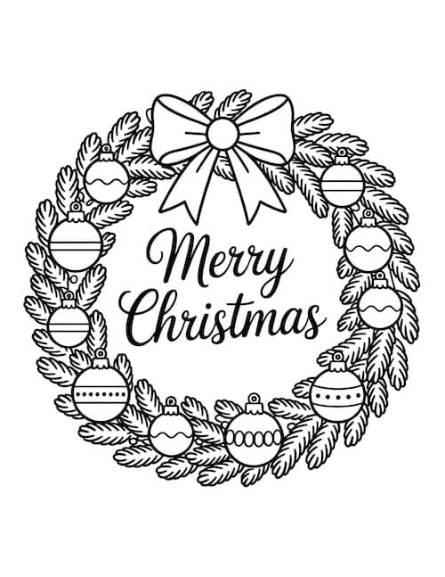 Pine wreath with baubles 