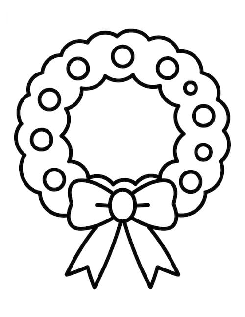Simple round wreath with big bow