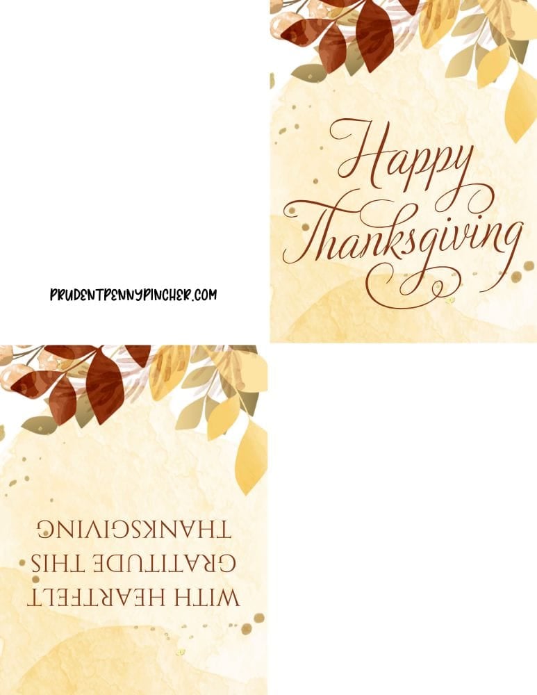 elegant card on a soft yellow watercolor background and falling leaves.