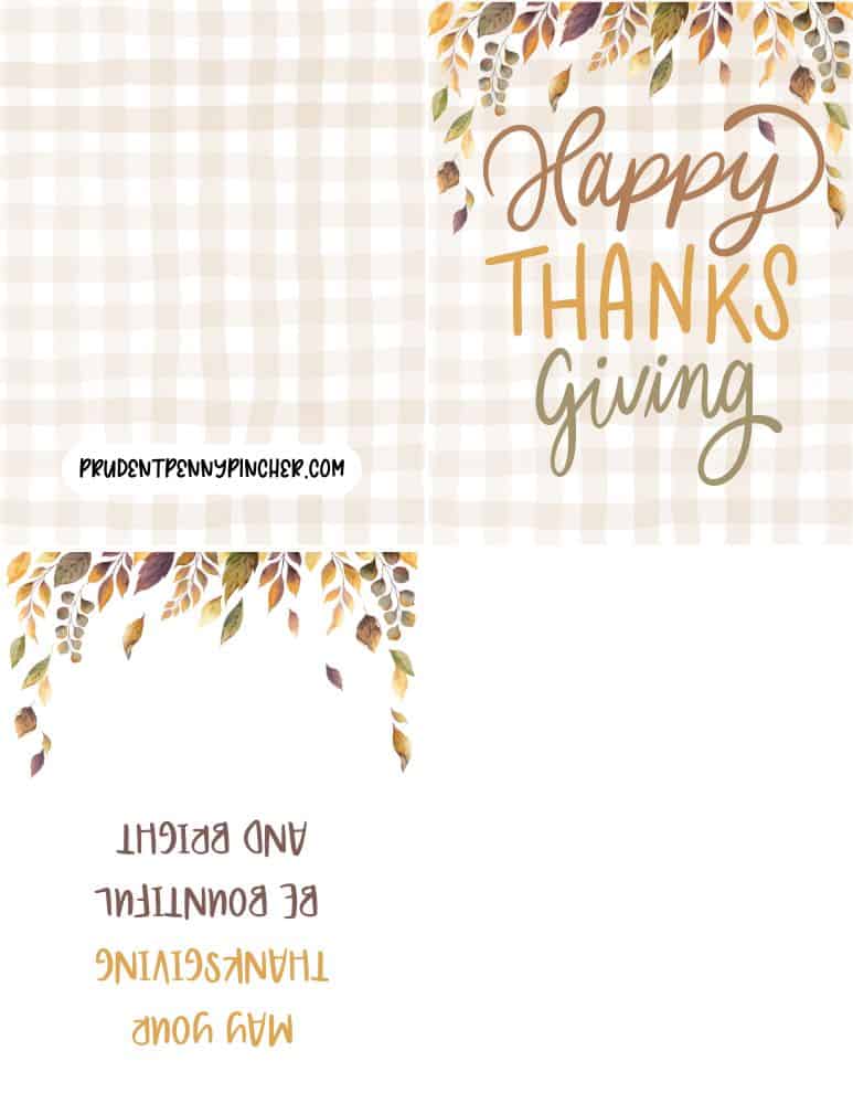 Thanksgiving card with falling leaves