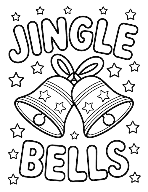 Jingle Bells Lettering and Stars