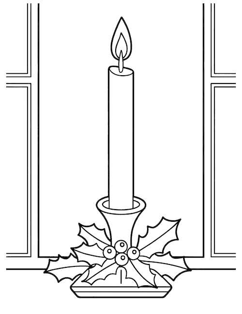 Holiday Candle with Holly