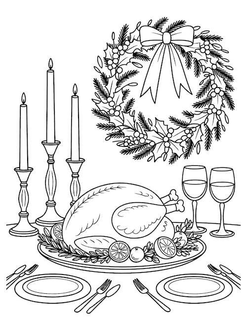 Christmas Feast Table Setting