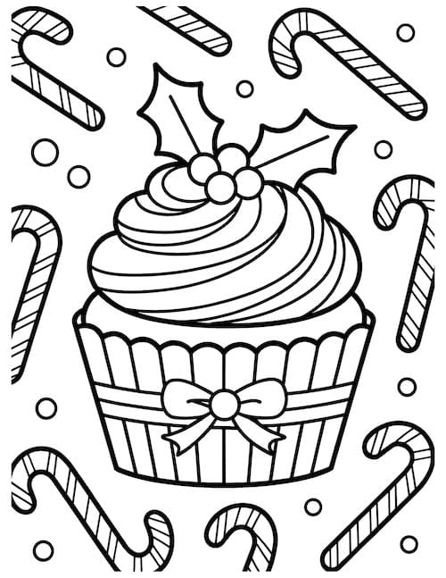 Holly-Topped Christmas Cupcake