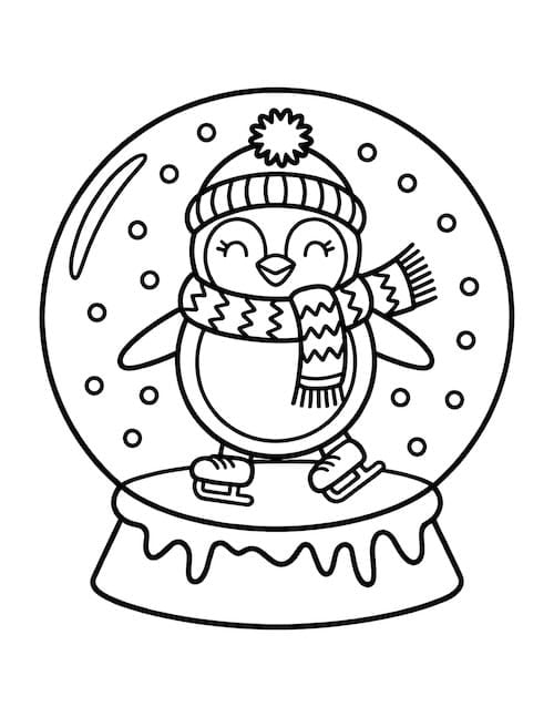 Skating Penguin Snow Globe