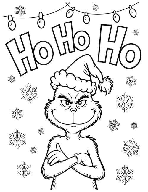 'Ho Ho Ho' snowflake coloring page