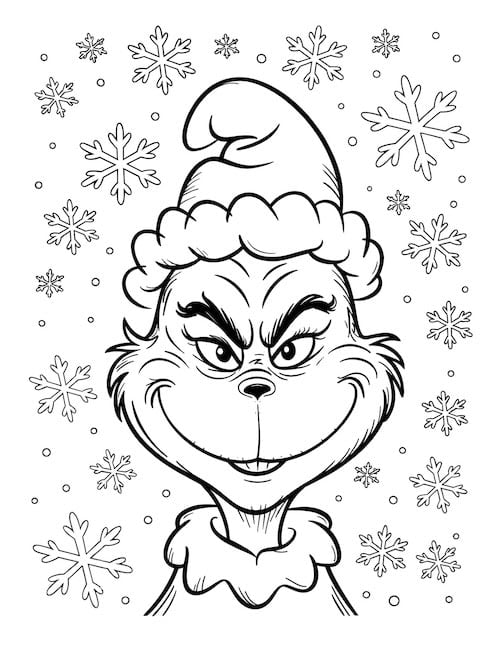 Close-up Grinch face