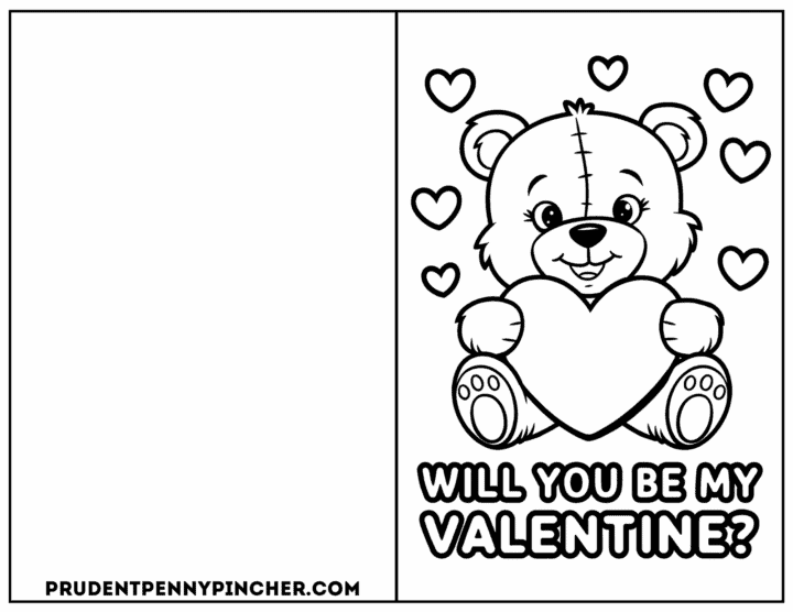 Free Printable Valentine's Day Coloring Cards for Kids - Prudent Penny ...