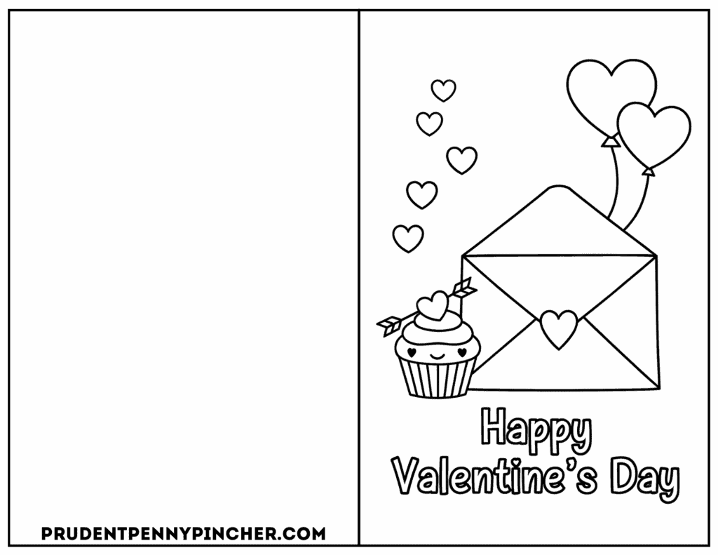 Free Printable Valentine's Day Coloring Cards for Kids - Prudent Penny ...