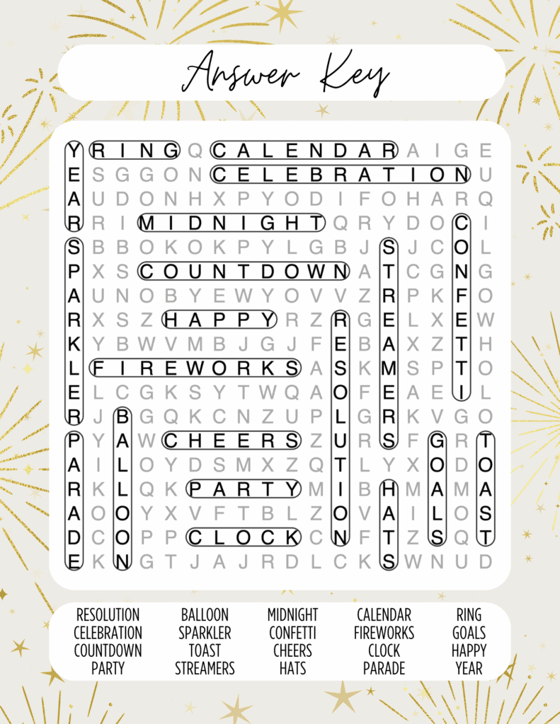 easy word search answer key.