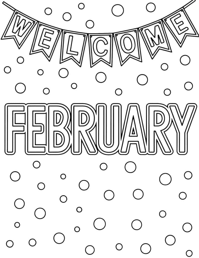 Welcome February Banner in the Snow