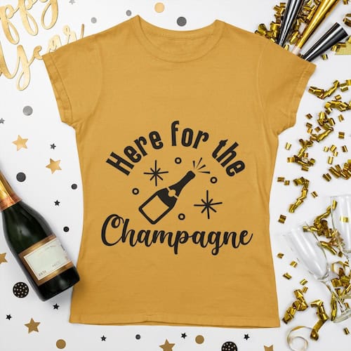 Gold t-shirt with the phrase