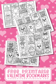Free Printable Valentine Bookmarks for Kids to Color - Prudent Penny ...