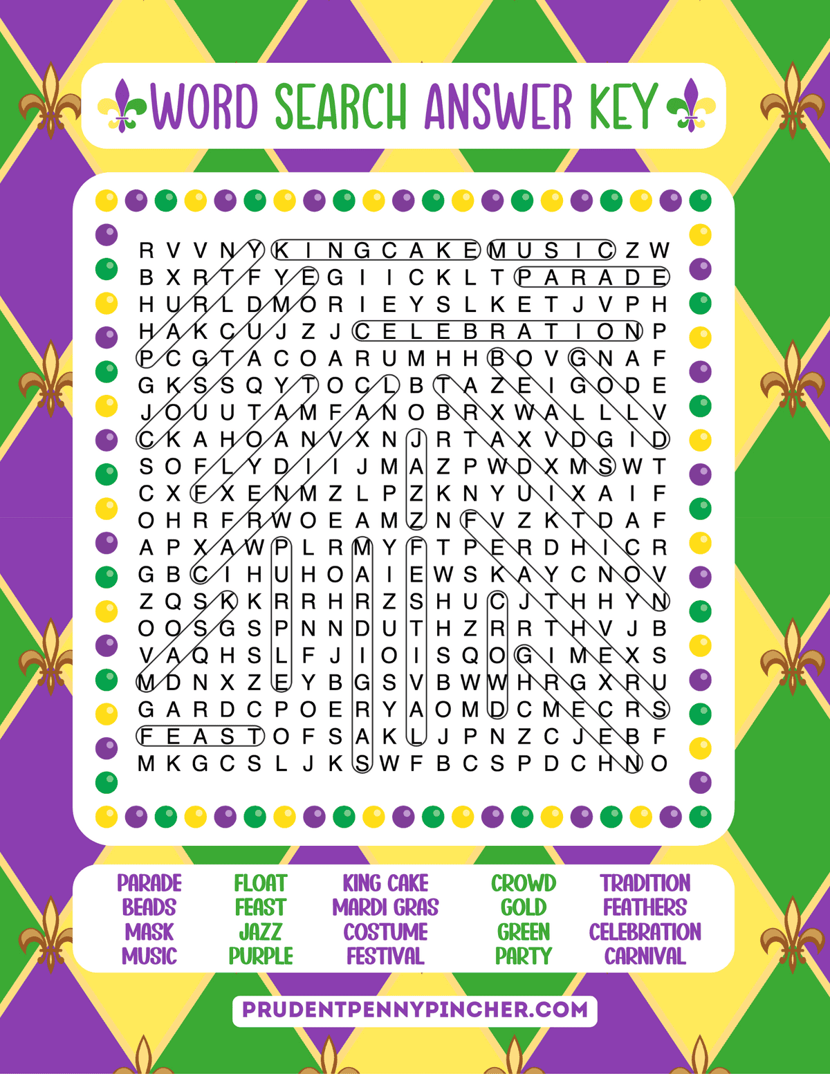 Medium-level word search showing circled words.