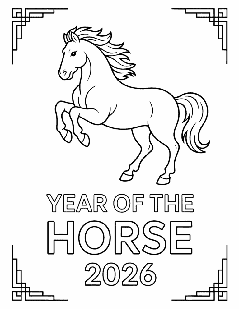 Free Printable Chinese New Year Coloring Pages for 2026 - Prudent Penny ...