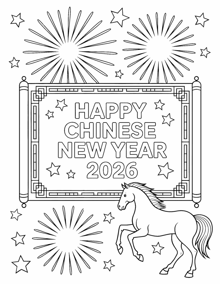 Free Printable Chinese New Year Coloring Pages for 2026 - Prudent Penny ...
