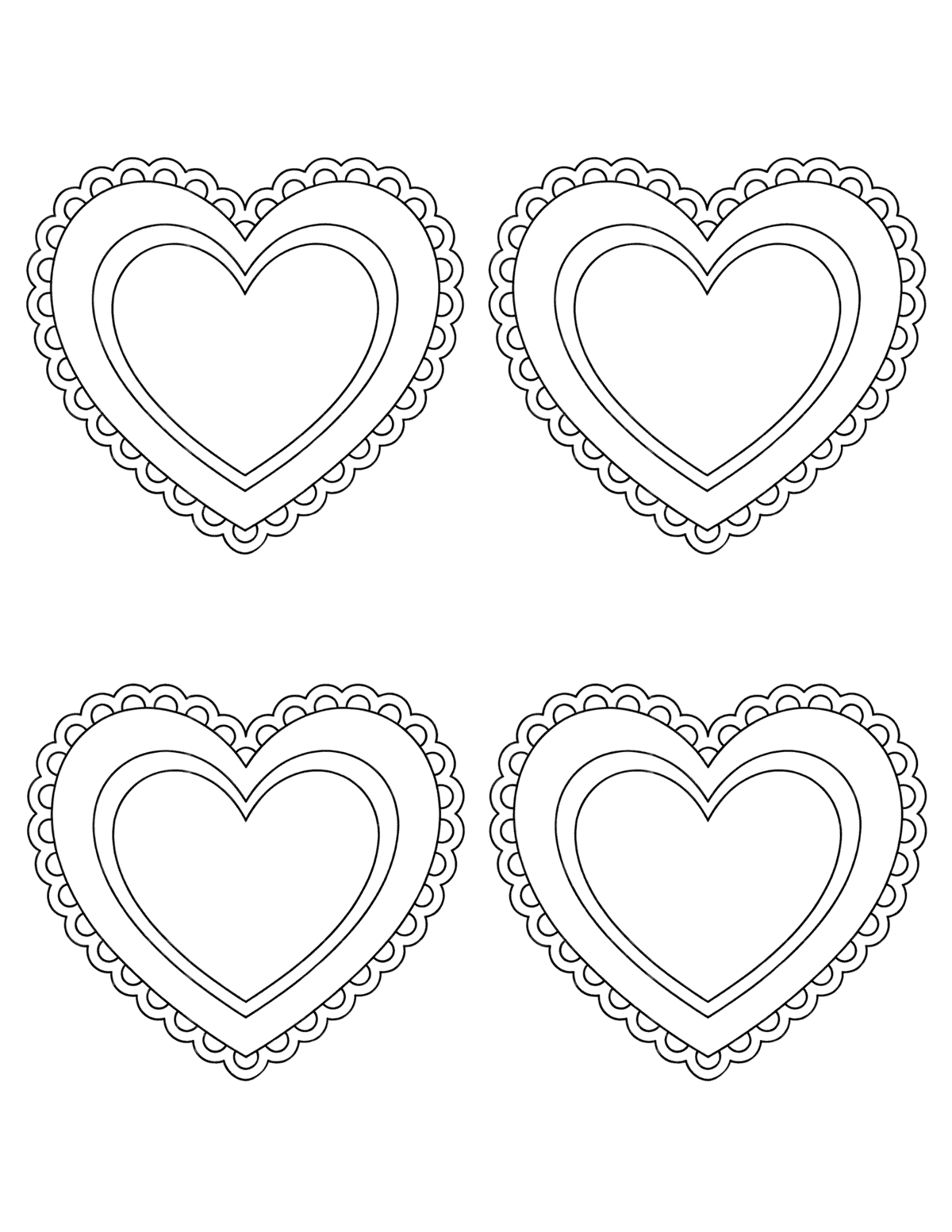 Lace-edge heart set