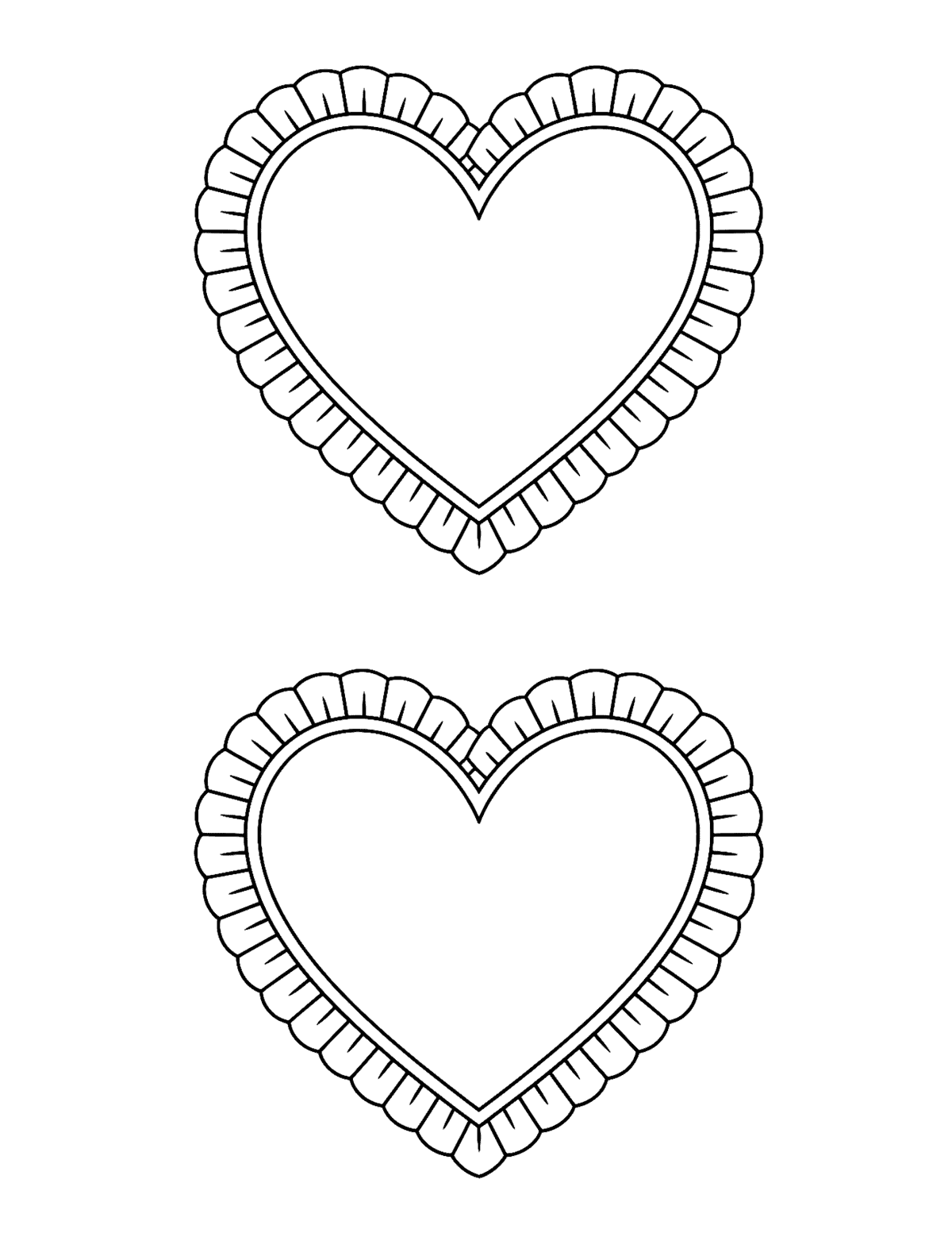 Ruffled-border heart set