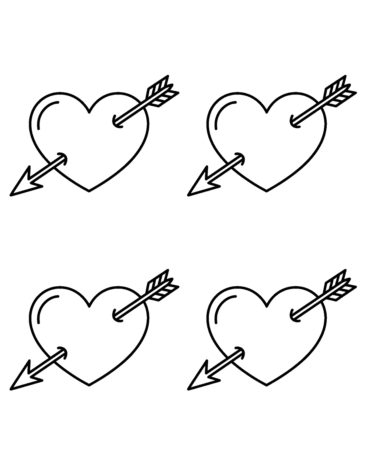 Cupid arrow hearts