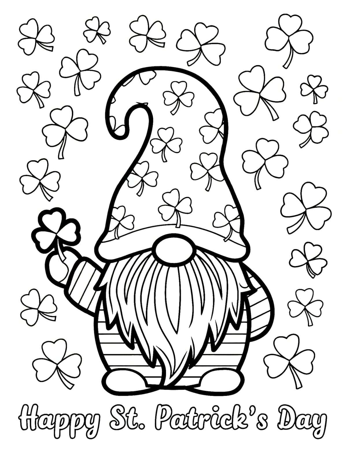 leprechaun gnome coloring page