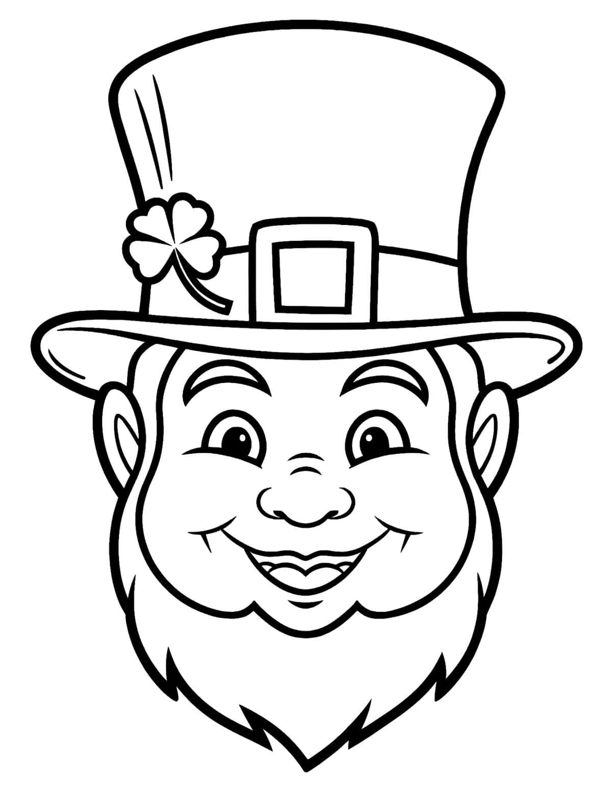 leprechaun face coloring page