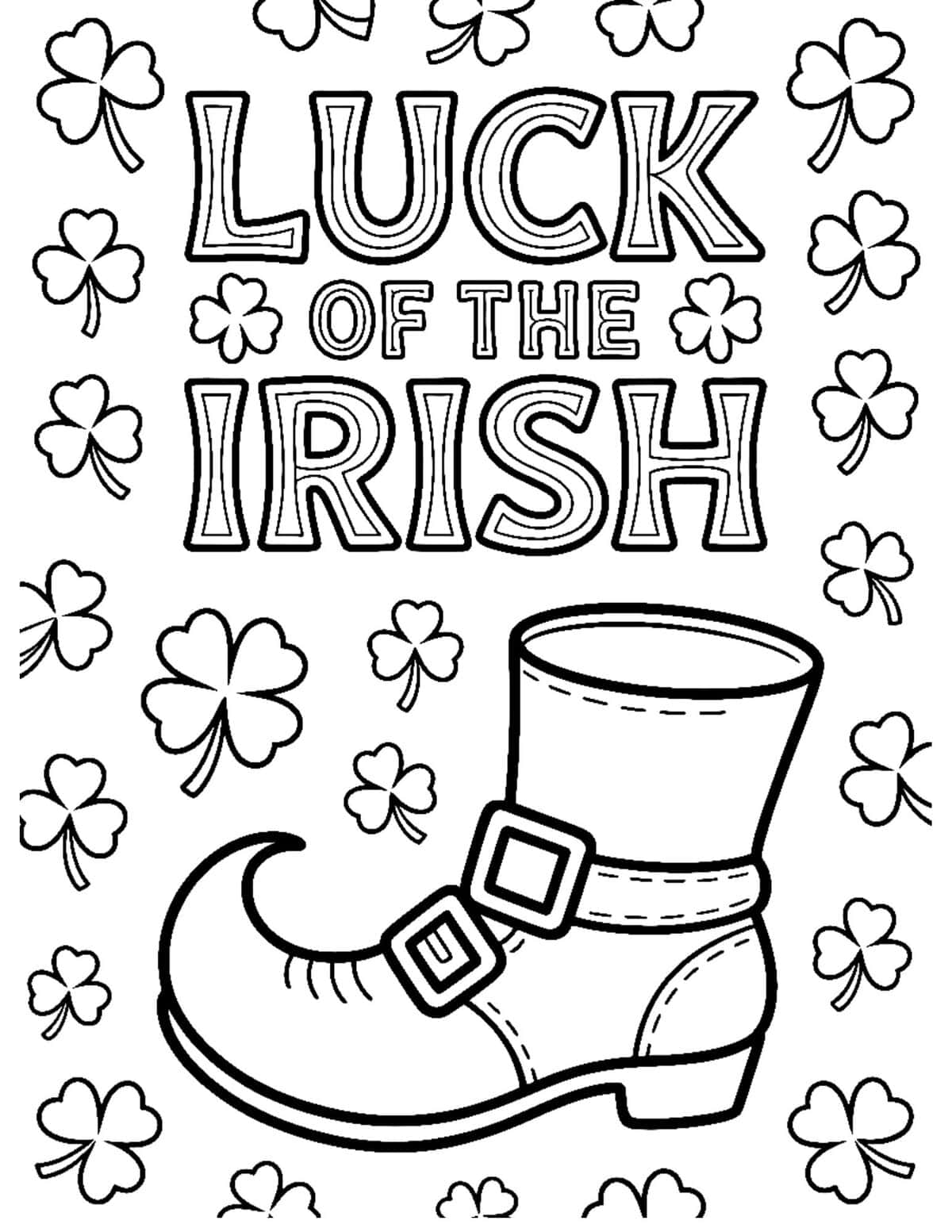 &ldquo;Luck of the Irish&rdquo; coloring page