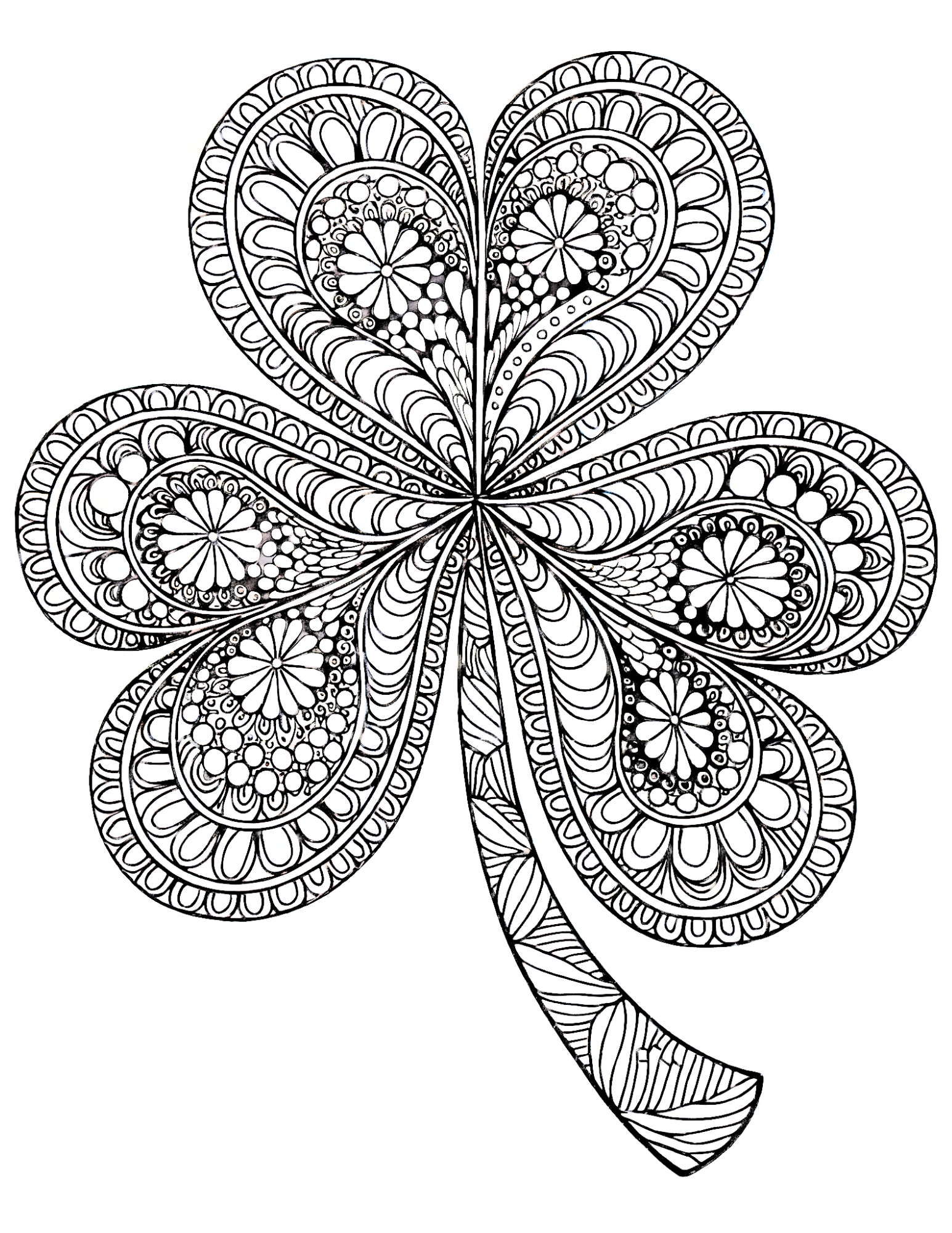 shamrock mandala coloring page