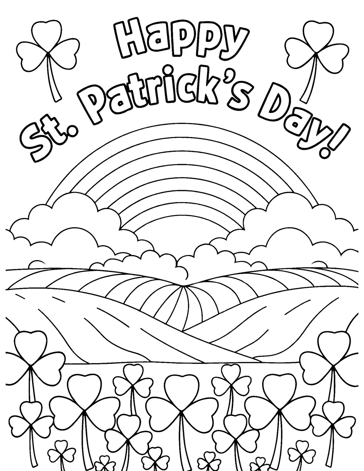 shamrock field coloring page