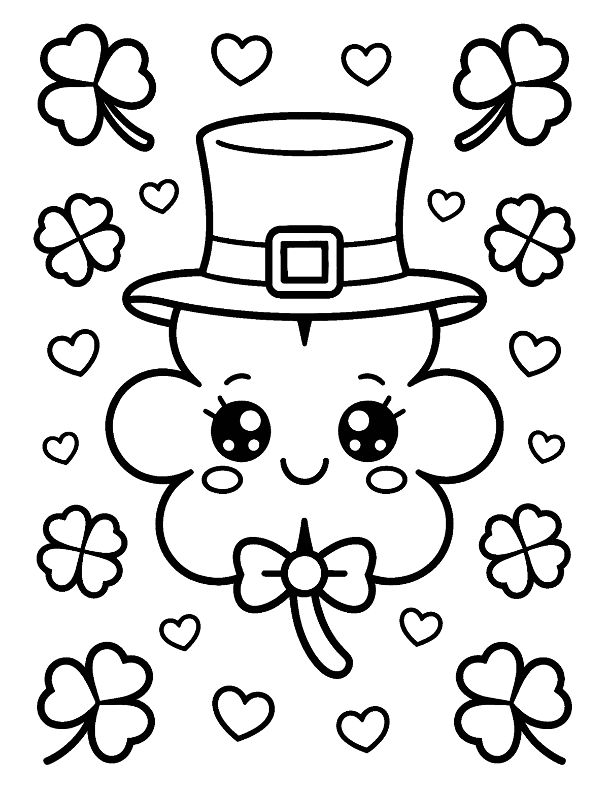 Cute Shamrock in a Leprechaun Hat