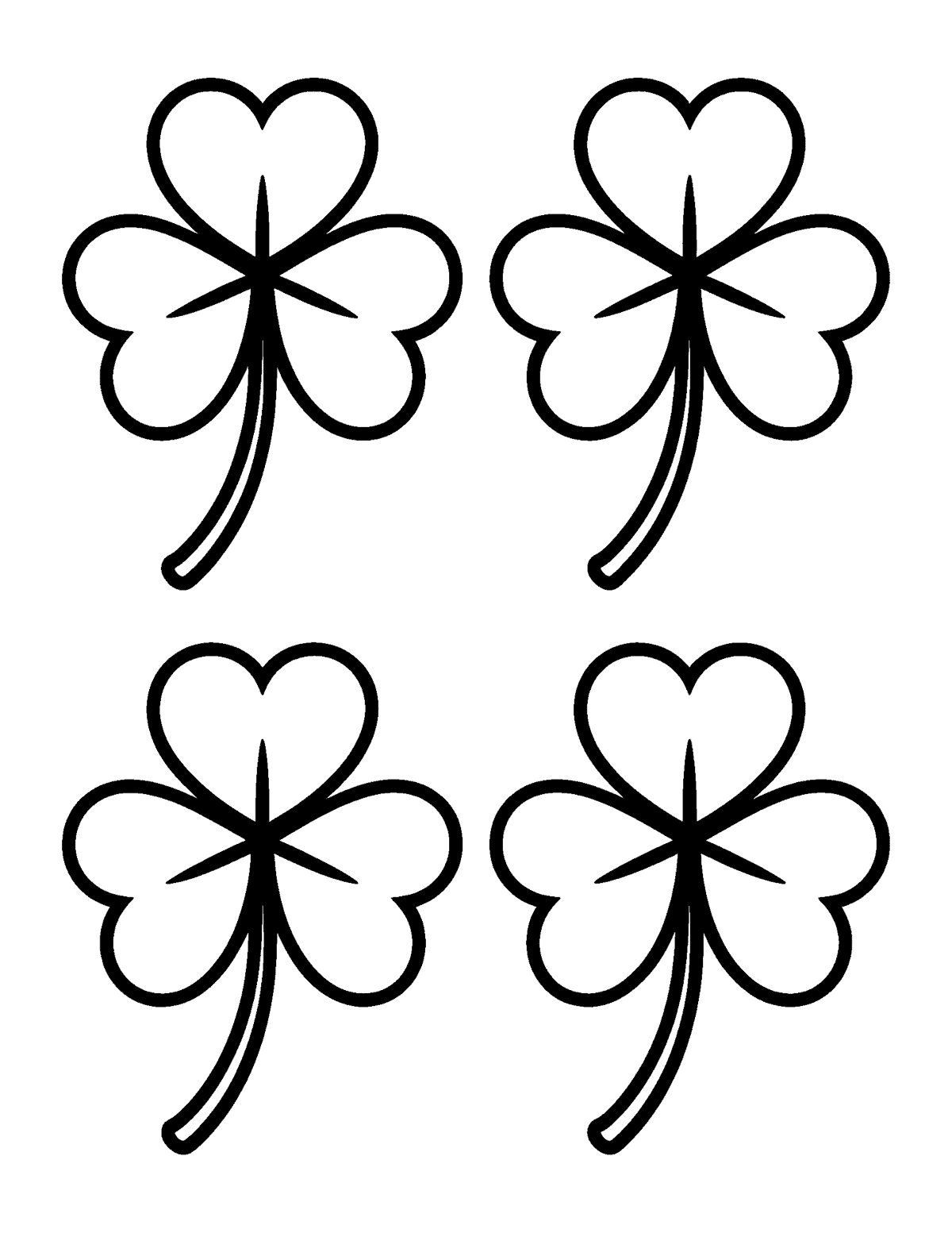 Four Big Lucky Clovers
