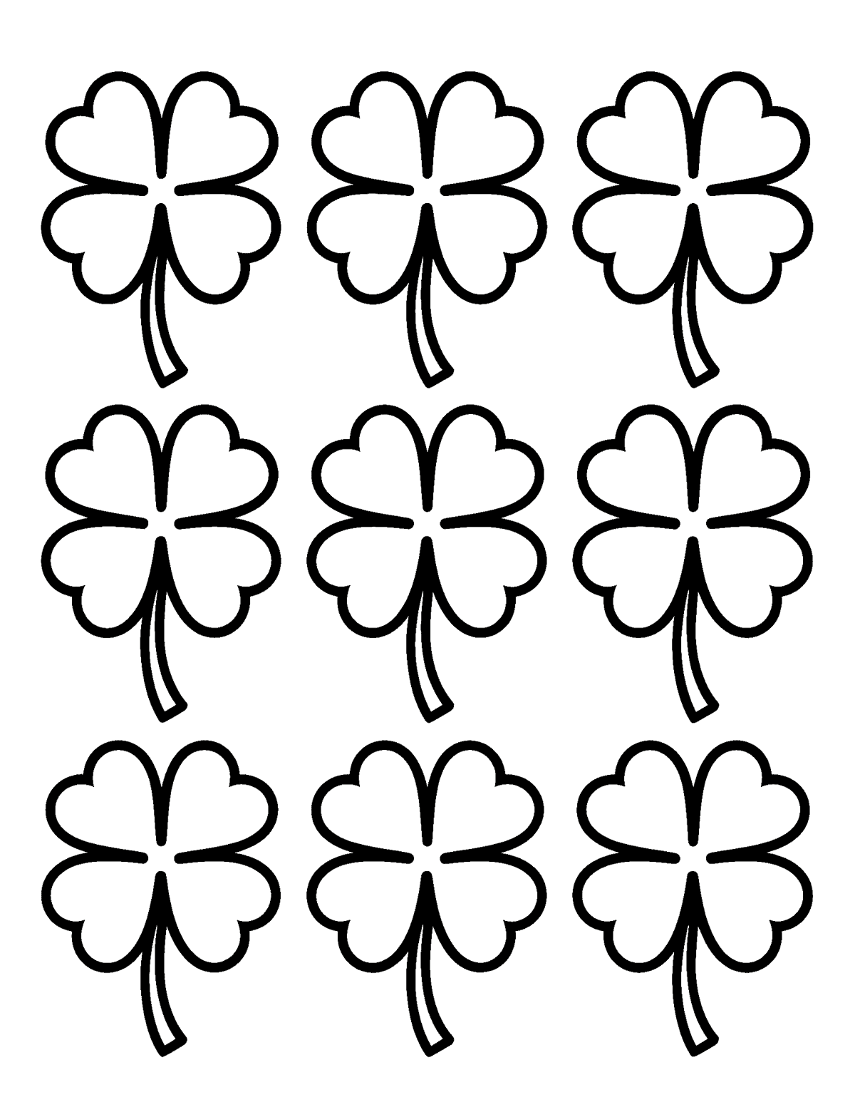 Nine Lucky Clovers Grid
