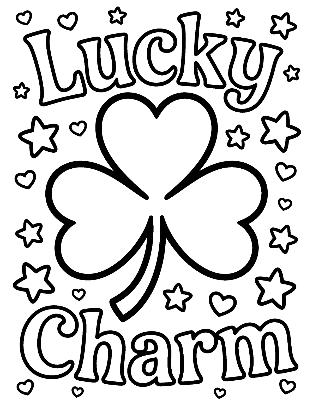 “Lucky Charm” Word Art Clover