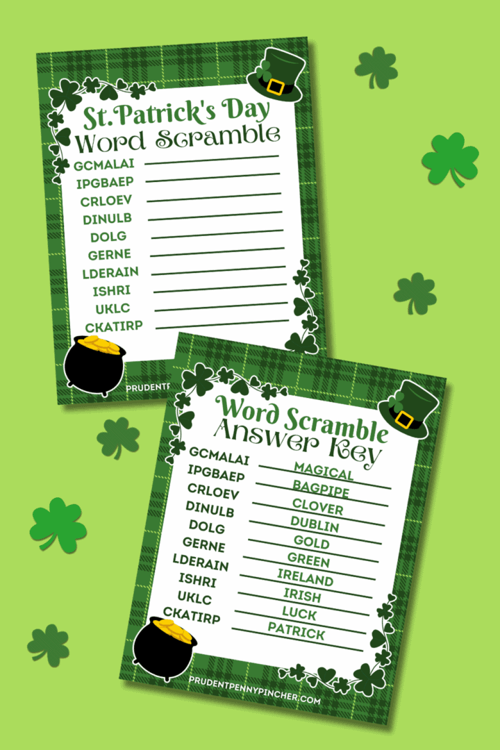 Free Printable St. Patrick’s Day Word Scramble (With Answer Key ...