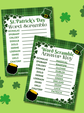st patrick's day word scramble