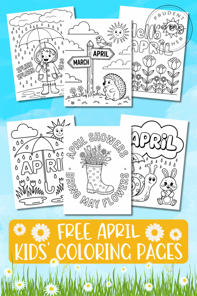 Free Printable April Coloring Pages for Kids - Prudent Penny Pincher