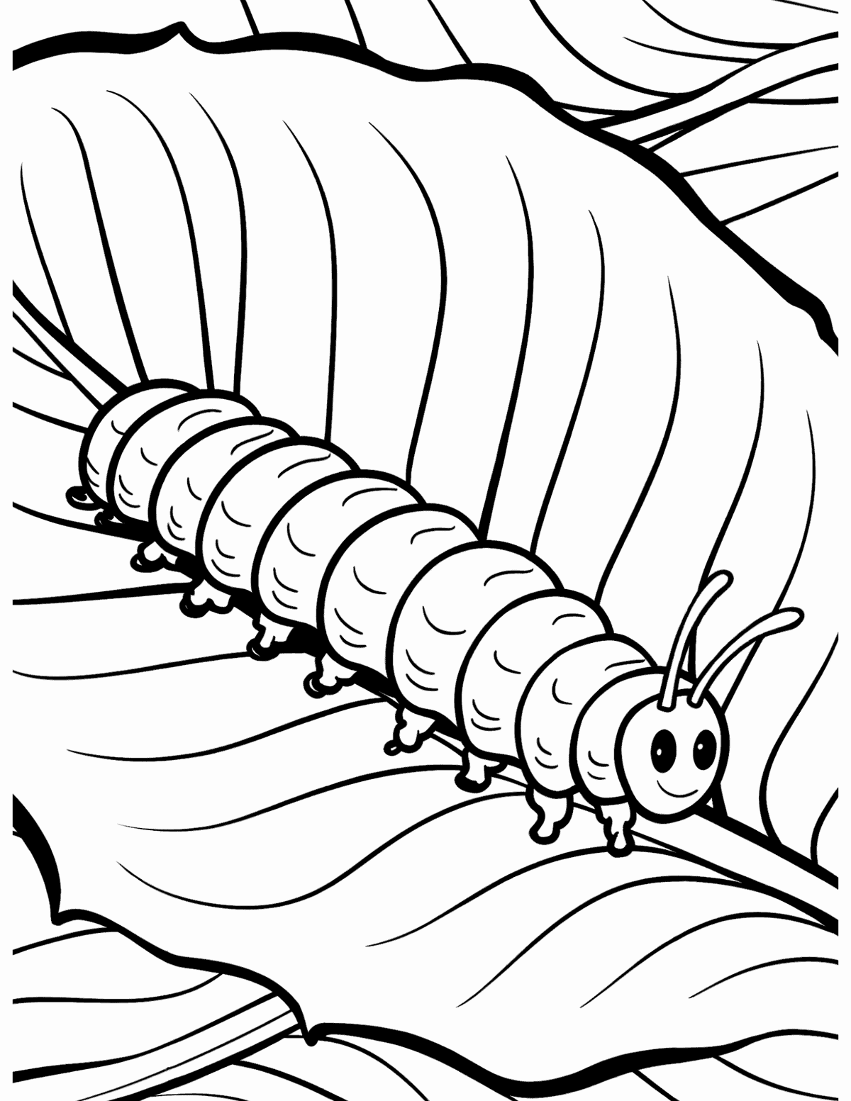 Simple Caterpillar on a Giant Leaf