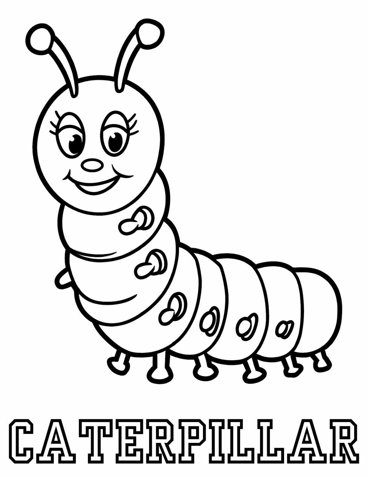 caterpillar stands up with a big smile