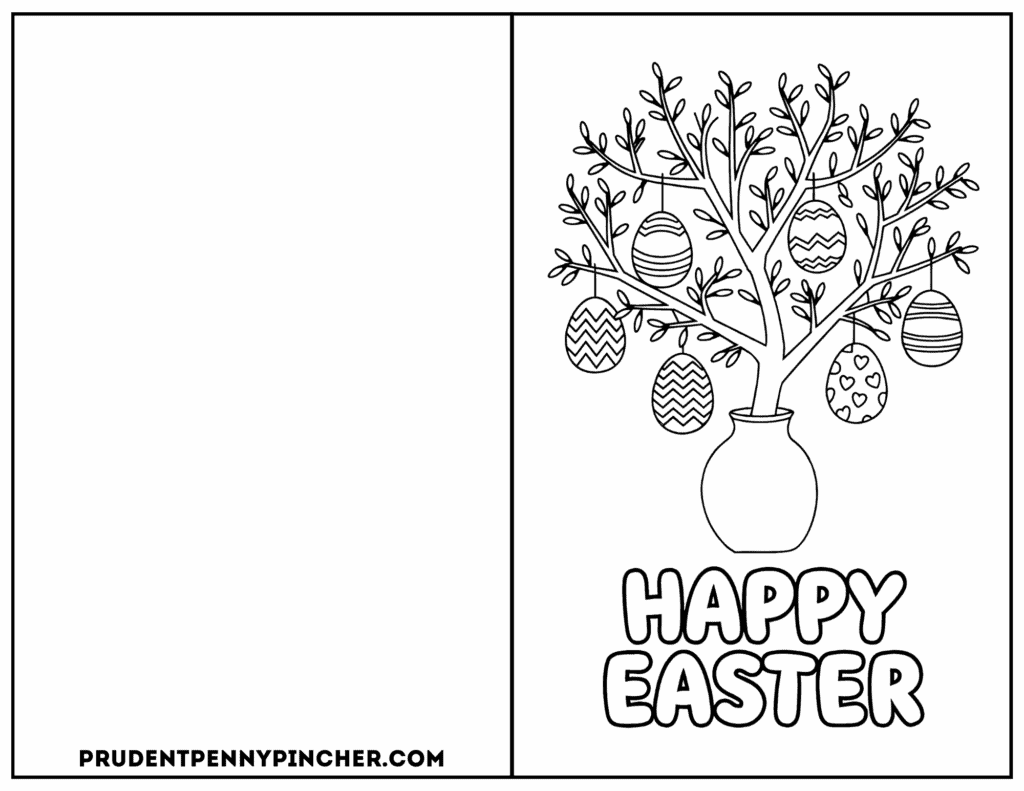 Free Printable Easter Cards to Color - Prudent Penny Pincher